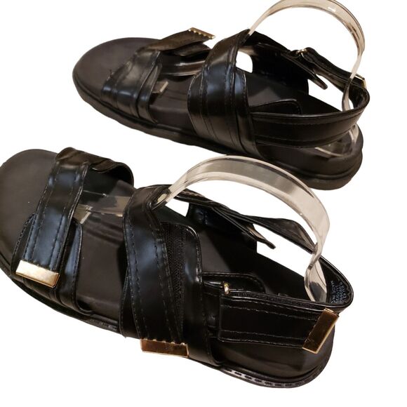 ASOS Falon Chunky Black Multi Strap Buckle Sandals - size 11 - Picture 6 of 8